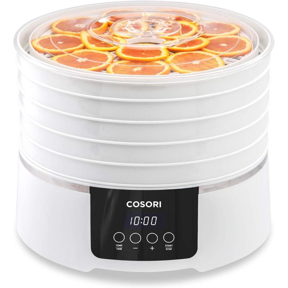 COSORI Food Dehydrator Machine for Jerky, 5 Trays with 165°F Temperature Control and 48H Timer, 350W Dryer for Fruit, Herbs, Meat, Veggies and Dog Treats, 50-Recipes Book Included(White)