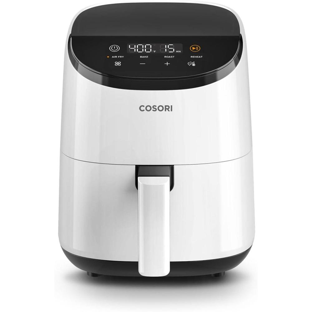 COSORI Air Fryer 2.1 Qt, 4-in-1 Small Mini Airfryer, Bake, Roast, Reheat, 97% Less Oil, Compact & Quiet, Nonstick & Dishwasher Safe Basket, 30 In-App Recipes with Nutrition Facts, Auto-Shut Off, Red(White)