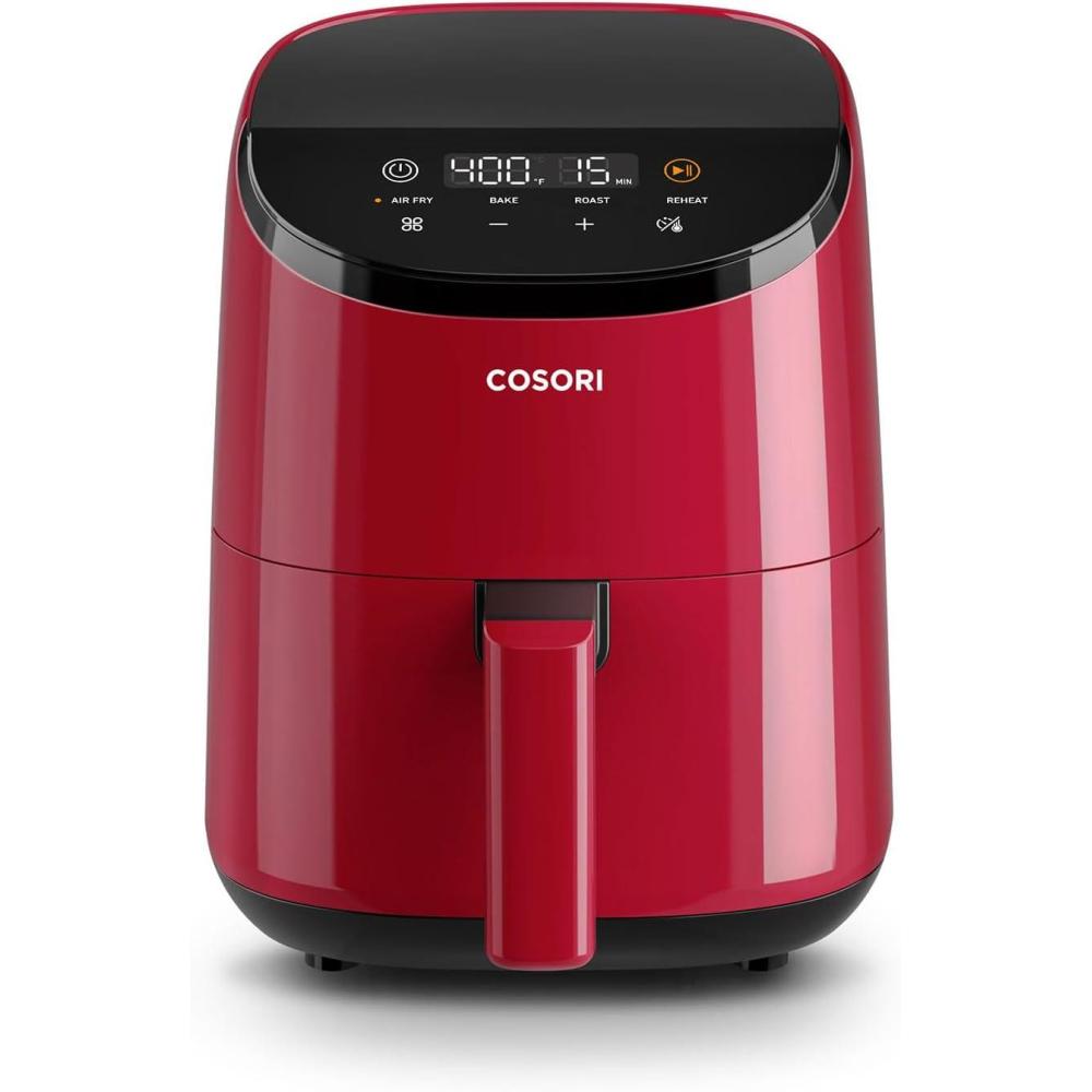 COSORI Air Fryer 2.1 Qt, 4-in-1 Small Mini Airfryer, Bake, Roast, Reheat, 97% Less Oil, Compact & Quiet, Nonstick & Dishwasher Safe Basket, 30 In-App Recipes with Nutrition Facts, Auto-Shut Off, Red(Red)